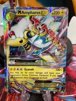 Pokemon TCG M Ampharos EX 28/98 XY Ancient Origins Holo Card LP - Image 1