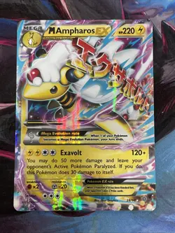 Pokemon TCG M Ampharos EX 28/98 XY Ancient Origins Holo Card LP - Image 3