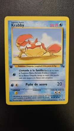 1999 Pokemon Fossil RARE Spanish 1st Edition Krabby #51 - Image 1