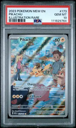 2023 Pokemon Mew EN-151 Pikachu #173 Illustration Rare PSA 10 - Image 1