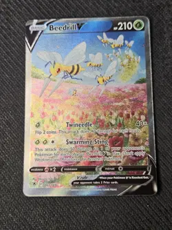 Pokemon Beedrill V (Alternate Full Art) 161/189 Astral Radiance NM Alt Art Tcg - Image 1