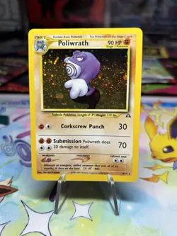 Poliwrath Neo Discovery 9/75 Unlimited Holo Rare Pokemon Card TCG - LP - Image 1