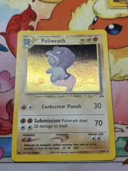 Poliwrath Neo Discovery 9/75 Unlimited Holo Rare Pokemon Card TCG - LP - Image 3