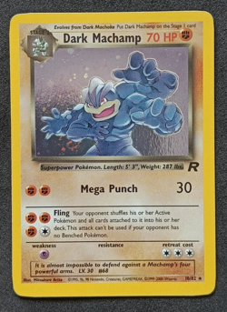 Pokemon TCG Dark Machamp 10/82 - Team Rocket Holo Rare Card with SWIRL - NM - Image 1