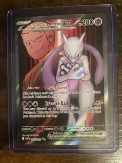 Team Rocket's Mewtwo ex 213/182 Ultra Rare Destined Rivals Pokemon Holo NM - Image 1