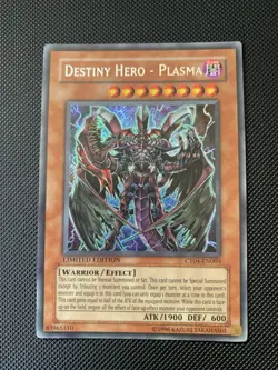 YUGIOH Destiny Hero - Plasma CT04-EN003 Secret Rare Limited Edition LP - Image 1