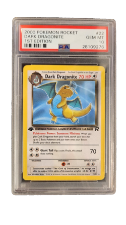2000 POKEMON ROCKET 1ST EDITION #22 DARK DRAGONITE PSA 10 - Image 1