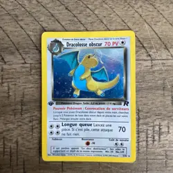 2000 Pokemon FRENCH 1st Edition Rocket Dracolosse obscur Holo 5/82 - Image 2