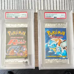 WOTC Pokemon TCG Team Rocket 2000 & Base Set 1999 Booster Packs PSA 10 (2) - Image 1