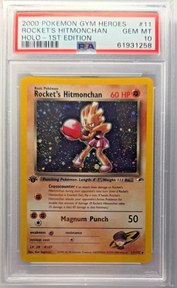Pokemon Rocket's Hitmonchan Holo 11/132 Gym Heroes 1st Edition PSA 10 - Image 1