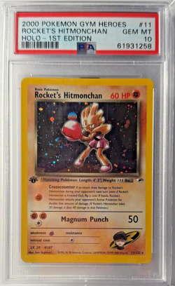 Pokemon Rocket's Hitmonchan Holo 11/132 Gym Heroes 1st Edition PSA 10 - Image 3
