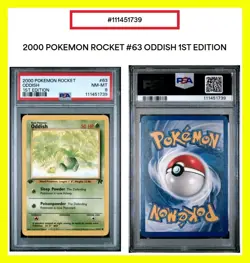 2000 Pokemon (1st Edition) PSA 8 Rocket Oddish 63/82 - From Toys ‘R’ Us 😊 - Image 1