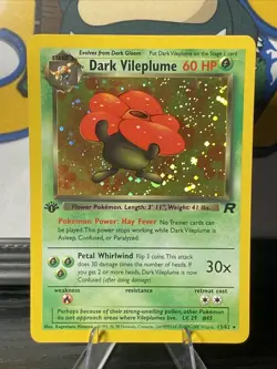 Dark Vileplume 13/82 Pokemon TCG Team Rocket 1st Edition Holo Rare Vintage 2000 - Image 1