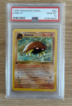 1999 Pokemon Fossil 1st Edition Kabuto #50 PSA 10 GEM MINT WOTC Cert #40904894 - Image 1