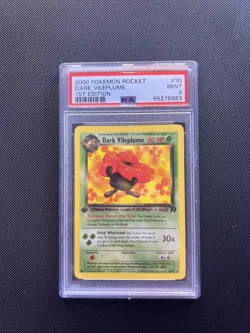 2000 Pokemon Rocket 1st Edition #30 DARK VILEPLUME (rare) PSA 9 - Image 1