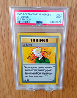 Pokemon Gym Heroes 2000 1st Edition PSA 9 Trainer Lot (3) Misty Lt. Surge - Image 1