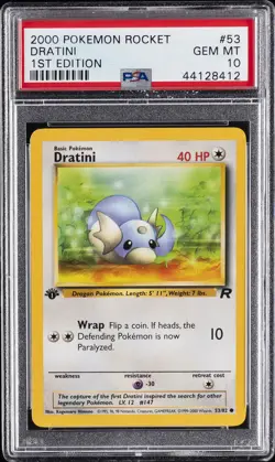 2000 POKEMON ROCKET 1ST EDITION #53 DRATINI PSA 10 - Image 1