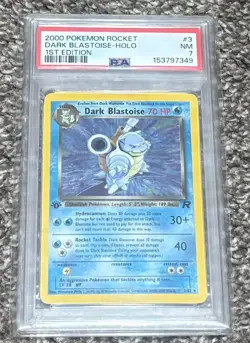 2000 Pokemon Team Rocket 1st Edition, Dark Blastosie Holo #3/82, PSA 7 Near Mint - Image 1