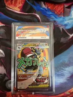 Pokemon TCG Mega Lucario EX MEP 033 Mega Attack Rare Ace 10 Perfect Subgrades - Image 1