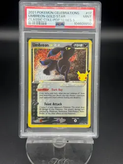 2021 Pokemon Celebrations Umbreon Gold Star Classic Pop Series 5 #17 PSA 9 MINT - Image 1