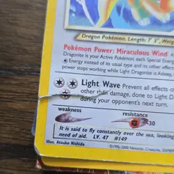 Pokemon TCG Light Dragonite Neo Destiny Holo Rare 14/105 Unlimited 2000 English - Image 3