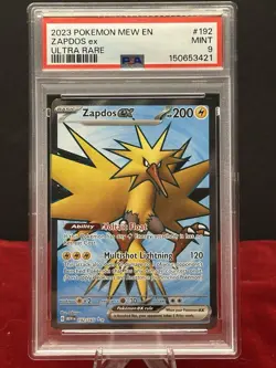 Pokemon 2023 Mew En 151 ZAPDOS EX Ultra Rare #192 PSA 9 Mint - Image 1