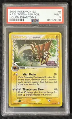 Pokemon TCG Kabutops Holon Phantoms Delta Species 9/110 Reverse Holo PSA 9 - Image 1