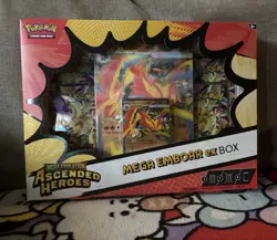 Pokemon TCG Mega Emboar ex Box - Mega Evolution Ascended Heroes Promo Booster - Image 1