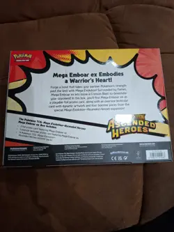 Pokemon TCG Mega Emboar ex Box Mega Evolution Ascended Heroes 4 Packs Sealed - Image 2