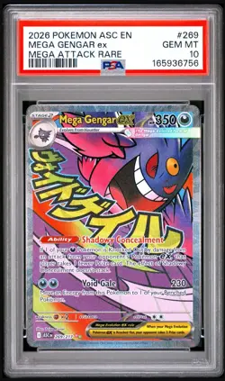 2026 POKEMON ASC EN-ASCENDED HEROES MEGA ATTACK RARE #269 MEGA GENGAR EX PSA 10 - Image 1