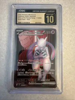 Team Rocket's Mewtwo ex 114/098 CGC Graded Pristine 10 Japanese Pokemon TCG SRH - Image 1