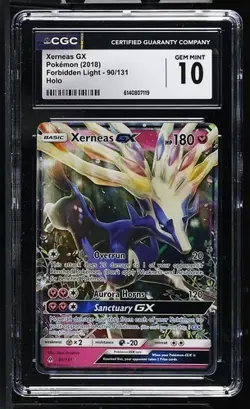 CGC 10 GEM MINT Xerneas GX 90/131 Forbidden Light Holo Ultra Rare 2018 Pokemon - Image 1