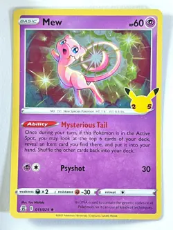Mew 011/025 Holo Rare Celebrations 25th Anniversary Pokemon TCG Near Mint NM/LP - Image 4