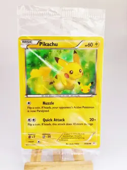 2016 POKEMON TCG 20TH ANNIVERSARY SEALED PROMO HOLO CARD - 26/83 PIKACHU - Image 1