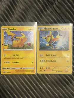 Pokemon TCG Lot of 2 Pikachu Libre 30/30 Holo Pikachu Celebrations 25th Promo - Image 1