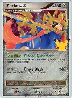 Zacian LV. X SWSH135 Holo Promo Sword & Shield Promo Pokemon Lightly Played - Image 1