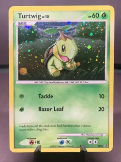 Pokemon TCG Turtwig DP01 Balck Star Promo Diamond and Pearl Holo - Holo Bleed LP - Image 1