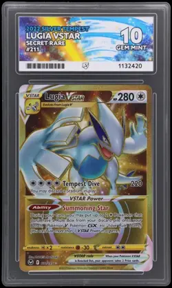 Lugia Vstar 211/195 Secret Rare Gold Pokemon Silver Tempest ACE 10 PERFECT SUBS - Image 1