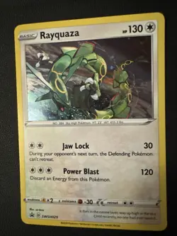Pokemon TCG Rayquaza SWSH029 Sword & Shield Cosmos Holo Black Star Promo - Image 1