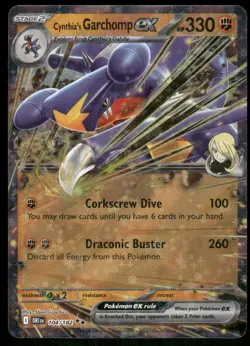 Cynthia's Garchomp Ex 104/182 Double Rare Holo Destined Rivals Pokemon TCG card - Image 1