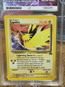 Pokemon Zapdos 23 WOTC 2000 Promo Black Star Non-Holo Card Ace Grade 7 Vintage. - Image 5