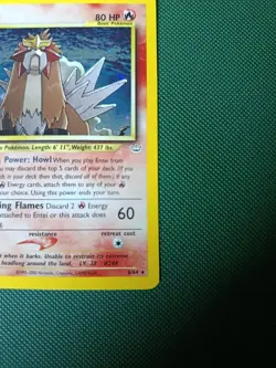 Pokemon Entei Neo Revelation TCG Holo Card 6/64 NM with SWIRL - Image 4