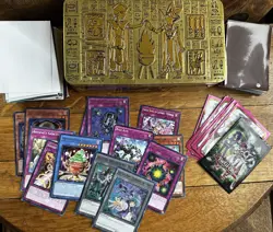 Yu-Gi-Oh! Trading Card Game cards , tin storage box & more than 190 card sleeves - Image 1