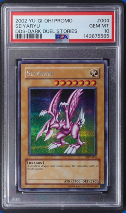 2002 YU-GI-OH! PROMO DARK DUEL STORIES #DDS-004 SEIYARYU PSA 10 SECRET RARE HOLO - Image 1