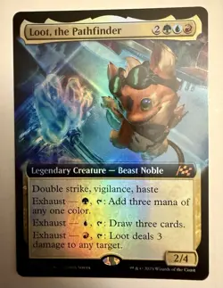 1x (391) Loot, the Pathfinder - FOIL - EXTENDED ART MTG Aetherdrift NM Magic Foi - Image 1