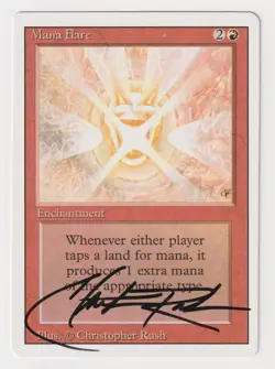 Signed Mana Flare LP Revised Edition Artist Christopher Rush 1994 MTG Magic Rare - Image 1