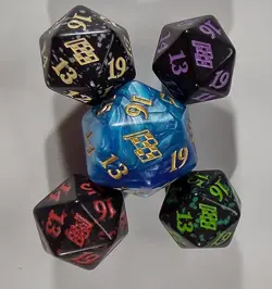 Life Counter ~ AETHERDRIFT~ 5 Spindown Dice D20 1 Oversized - Image 1