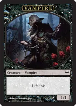 Moderate Play, English MTG Regular Vampire Token Dark Ascension Magic the Gather - Image 1