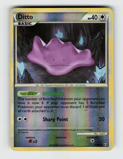 Ditto 17/102 Reverse Holo Rare HGSS Triumphant Pokemon 2010 Moderately Played - Image 1