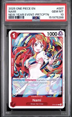 Nami (2025 New Year Event Participant) ST01-007 One Piece Promo - PSA 10 POP 100 - Image 1